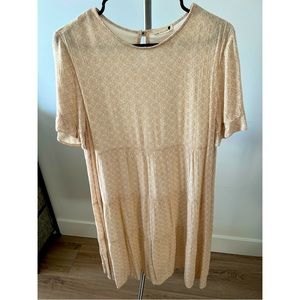 🌾BOHO TIERED CREAM & WHITE BABYDOLL RUFFLE SLEEVE DRESS🌾